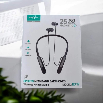 Picture of BOROMAXX BX17 25 HOURS PLAYTIME SPORTS NECKBAND Wireless EARPHONES - Black