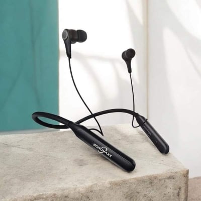 Picture of BOROMAXX BX38 Wireless Neckband 40H Backup 200MAH Battery Deep Bass | Noise Canceling Bluetooth Headset - Black