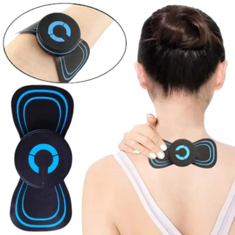 Picture of EMS Electric Pulse Neck Massager Cervical Massage Patch Back Sticker Muscle Stimulator Portable Relief Pain Relax Massageador - Black