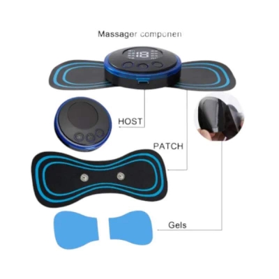 Picture of EMS Electric Pulse Neck Massager Cervical Massage Patch Back Sticker Muscle Stimulator Portable Relief Pain Relax Massageador - Black