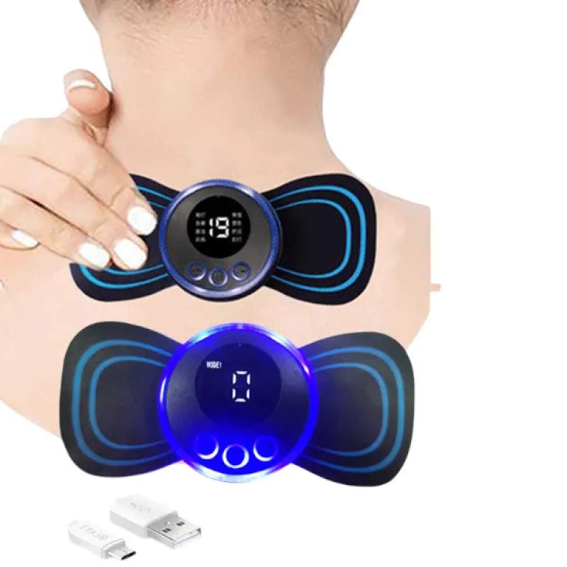 Picture of EMS Electric Pulse Neck Massager Cervical Massage Patch Back Sticker Muscle Stimulator Portable Relief Pain Relax Massageador - Black