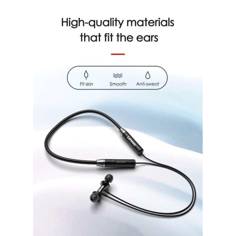 Picture of Lenovo HE05 Neckband Bluetooth Headset BT5.0 Sports Sweatproof Headset IPX5 with Mic Noise Cancelling - Black
