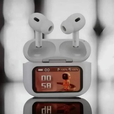 Picture of E9 Pro TWS Earbuds with Smart Touchscreen Display - ANC & ENC Bluetooth Wireless Headphone with App Control for Gaming and Music