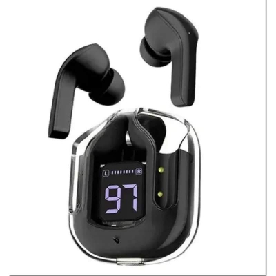 Picture of UltraPods Wireless LED Display in Ear TWS Earphone Crystal Transparent Bluetooth Headphones - Multicolor