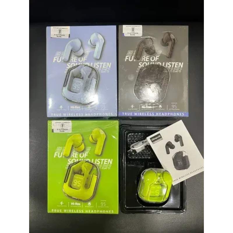 Picture of UltraPods Wireless LED Display in Ear TWS Earphone Crystal Transparent Bluetooth Headphones - Multicolor