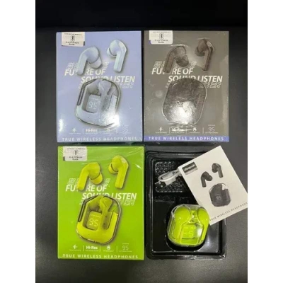 Picture of UltraPods Wireless LED Display in Ear TWS Earphone Crystal Transparent Bluetooth Headphones - Multicolor