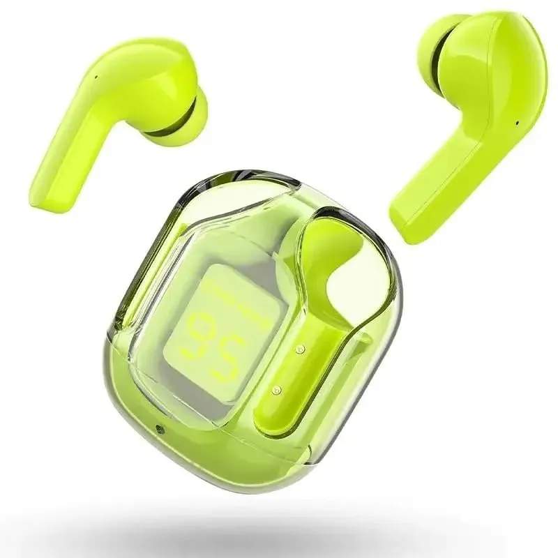 Picture of UltraPods Wireless LED Display in Ear TWS Earphone Crystal Transparent Bluetooth Headphones - Multicolor