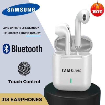 Picture of FREE Shipping+ COD new Samsung color I12 TWS Bluetooth earphones wireless earplugs frosted feel TWS stereo touch control - White
