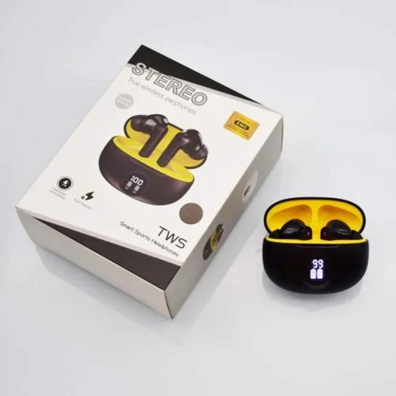 Picture of Stereo True Wireless Earphones – Smart Sports Headphones with ENC Noise Reduction, LED Digital Display, Fast Charging, High‑Quality Bass & Touch Control - Black