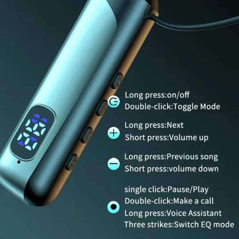 Picture of REORSI Wireless Earphones RE-NY060 | BT 5.3 | 200h Playback | Fast Charging | LED Power Displa - Black