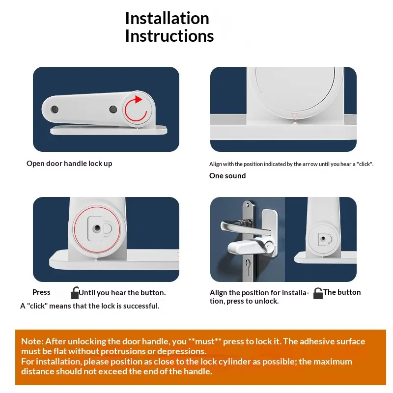 Picture of Child Safety Door Handle Lock Baby Proof Door Handle Cover, Pet Room Door Handle Protector Easy to Install Use for Home Security