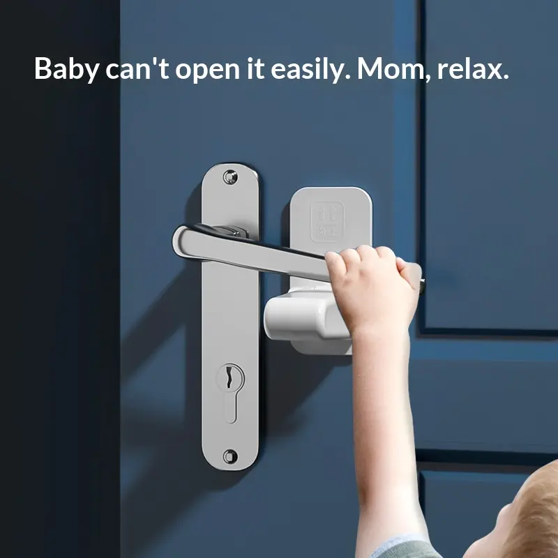 Picture of Child Safety Door Handle Lock Baby Proof Door Handle Cover, Pet Room Door Handle Protector Easy to Install Use for Home Security