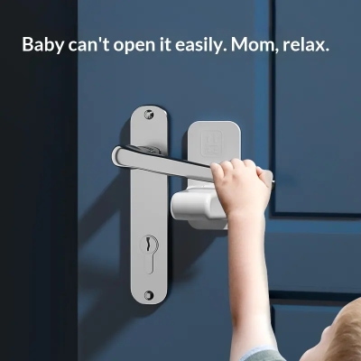 Picture of Child Safety Door Handle Lock Baby Proof Door Handle Cover, Pet Room Door Handle Protector Easy to Install Use for Home Security