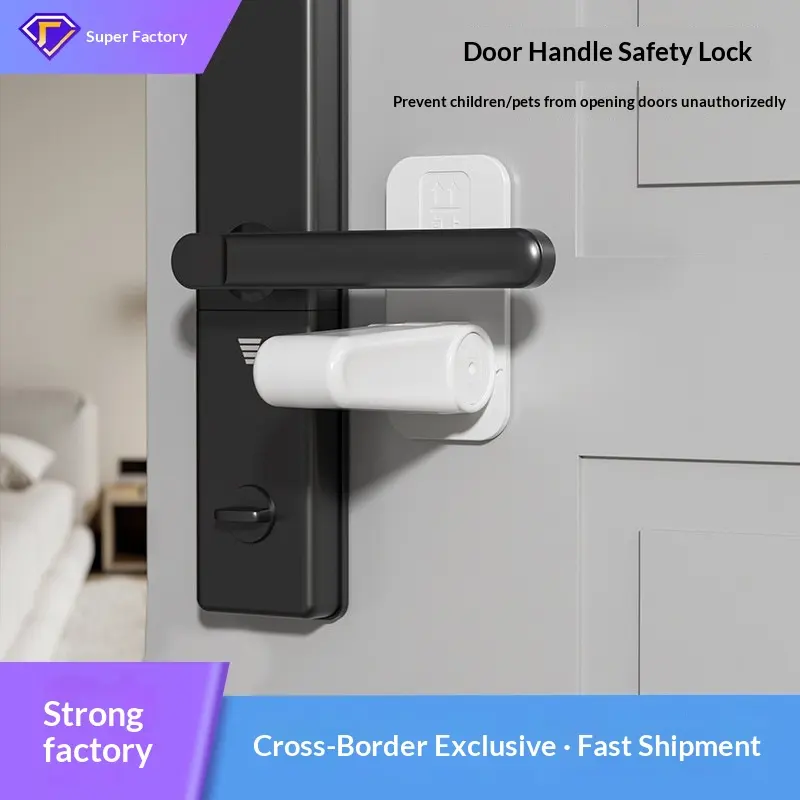 Picture of Child Safety Door Handle Lock Baby Proof Door Handle Cover, Pet Room Door Handle Protector Easy to Install Use for Home Security