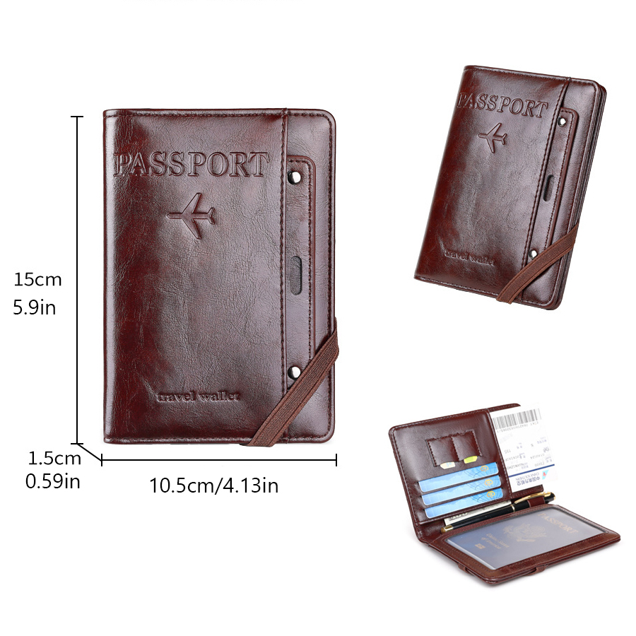 Picture of Passport Holder and Wallet in One, Anti-Theft, Anti-Degaussing, Multi-Functional Document and Card Storage Bag, Travel Ticket Holder, Portable Business and Travel Document Organizer, Essential Document Protection Cover for Going Abroad
