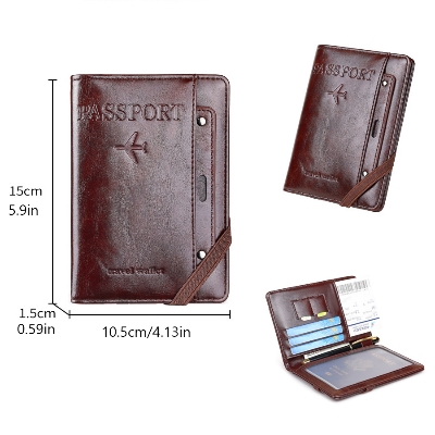 Picture of Passport Holder and Wallet in One, Anti-Theft, Anti-Degaussing, Multi-Functional Document and Card Storage Bag, Travel Ticket Holder, Portable Business and Travel Document Organizer, Essential Document Protection Cover for Going Abroad