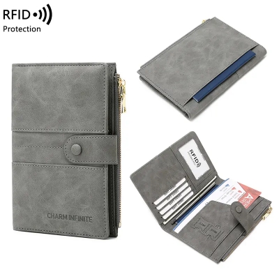 Picture of PU Leather Travel RFID Passport Bag Multi-functional SIM Card Passport Card Holder case