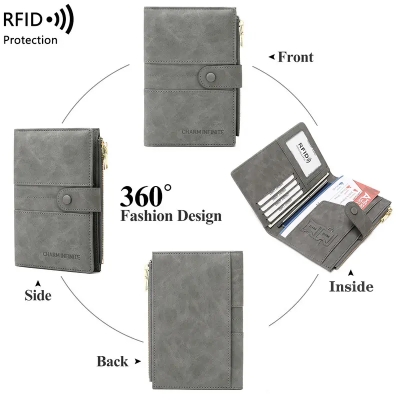 Picture of PU Leather Travel RFID Passport Bag Multi-functional SIM Card Passport Card Holder case