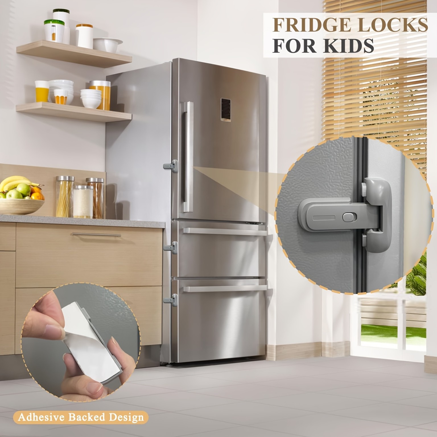 Picture of Children's Safety Cabinet Lock Drawer Door Lock Baby Anti Pinch Hand Facing Door Lock Cabinet Door Lock Safety Lock Child Lock