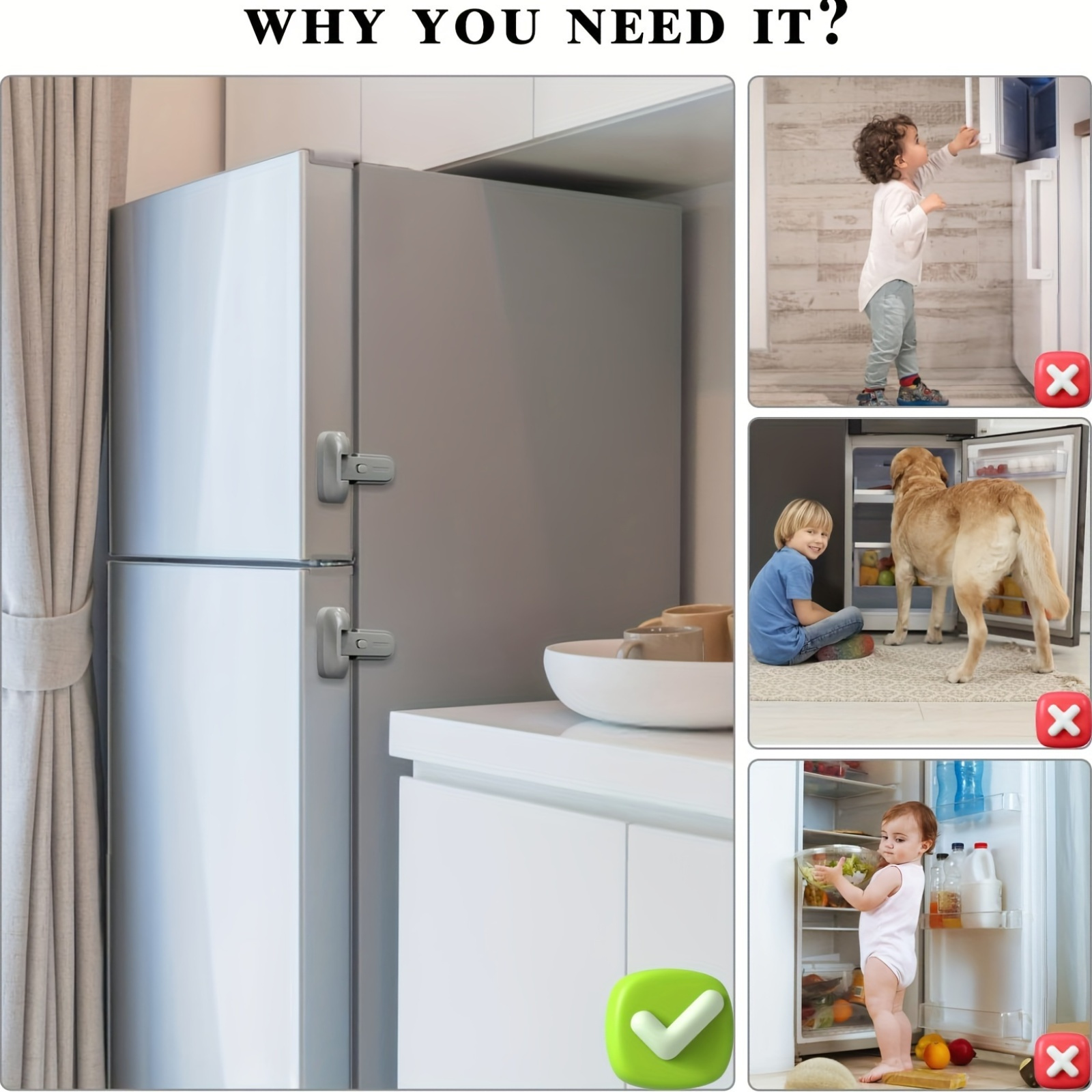 Picture of Children's Safety Cabinet Lock Drawer Door Lock Baby Anti Pinch Hand Facing Door Lock Cabinet Door Lock Safety Lock Child Lock