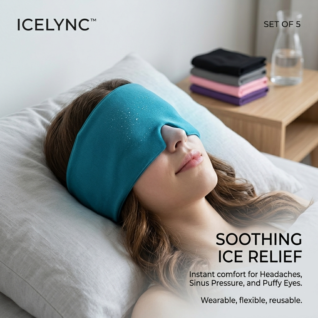 Picture of Migraine Relief Hat headache hat Gel Hot Cold Therapy Ice Cap For Relieve Pain Ice Hat Eye Mask Stress Pressure Pain Relief