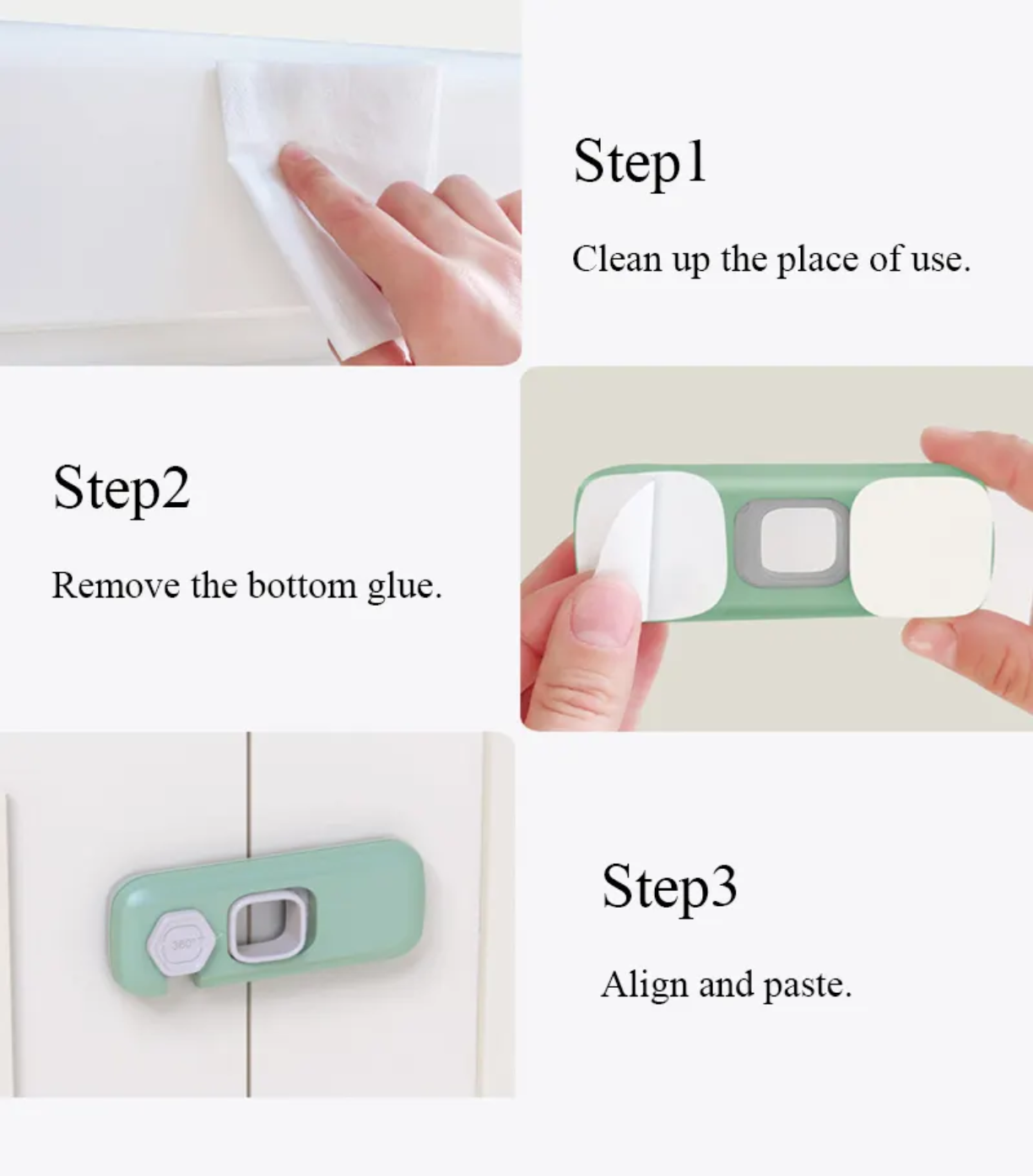 Picture of Children's Safety Cabinet Lock Drawer Door Lock Baby Anti Pinch Hand Facing Door Lock Cabinet Door Lock Safety Lock Child Lock