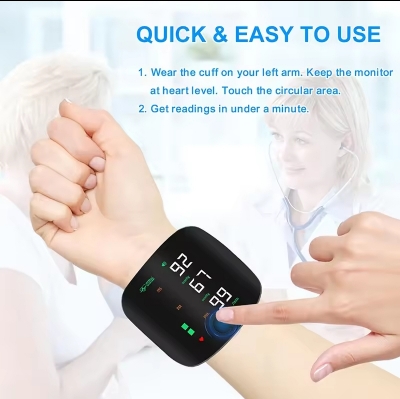 Picture of High Quality Blood Pressure Monitor Digital Sphygmomanometer Monitors Electronic Tonometer Wrist Blood Pressure Monitor - Black