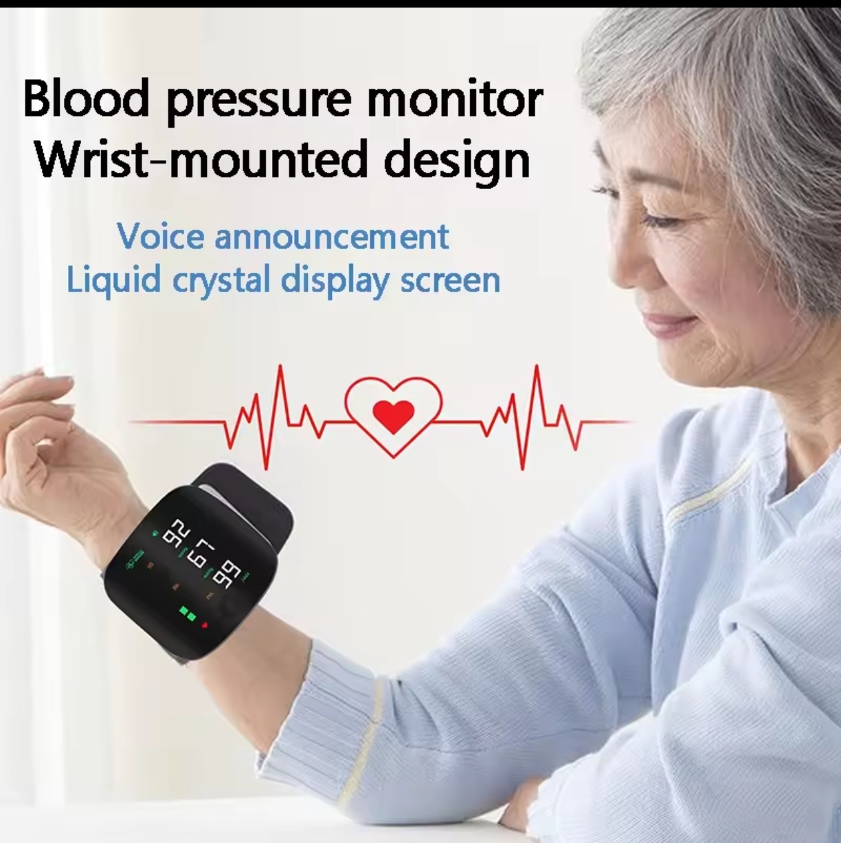 Picture of High Quality Blood Pressure Monitor Digital Sphygmomanometer Monitors Electronic Tonometer Wrist Blood Pressure Monitor - Black