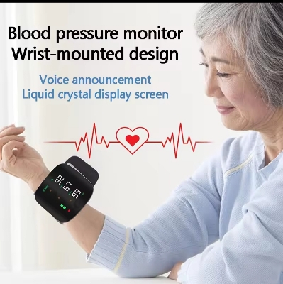 Picture of High Quality Blood Pressure Monitor Digital Sphygmomanometer Monitors Electronic Tonometer Wrist Blood Pressure Monitor - Black
