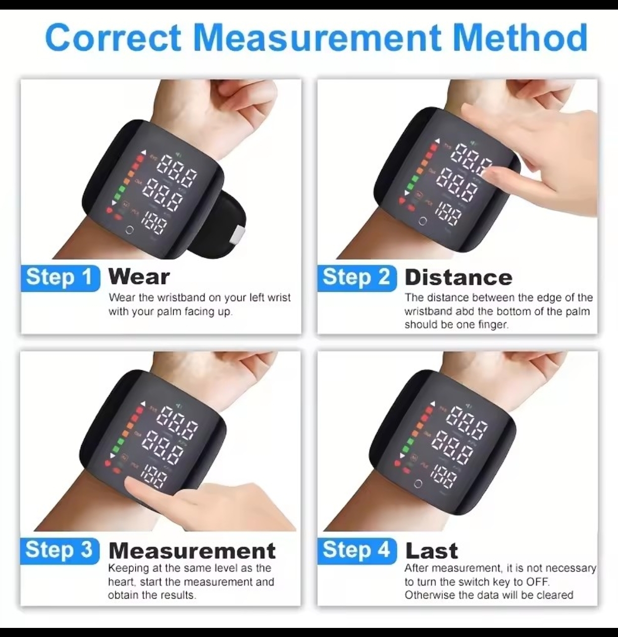Picture of High Quality Blood Pressure Monitor Digital Sphygmomanometer Monitors Electronic Tonometer Wrist Blood Pressure Monitor - Black