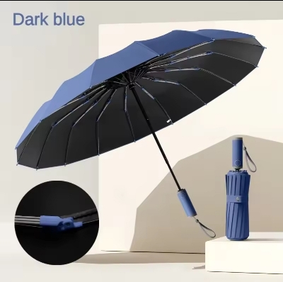 Picture of 16-rib Large Fully Automatic Umbrella Dual-use Sunny & Rainy Days Adult Sunshade UV-proof Men's and Women's Heavy Rain - One size