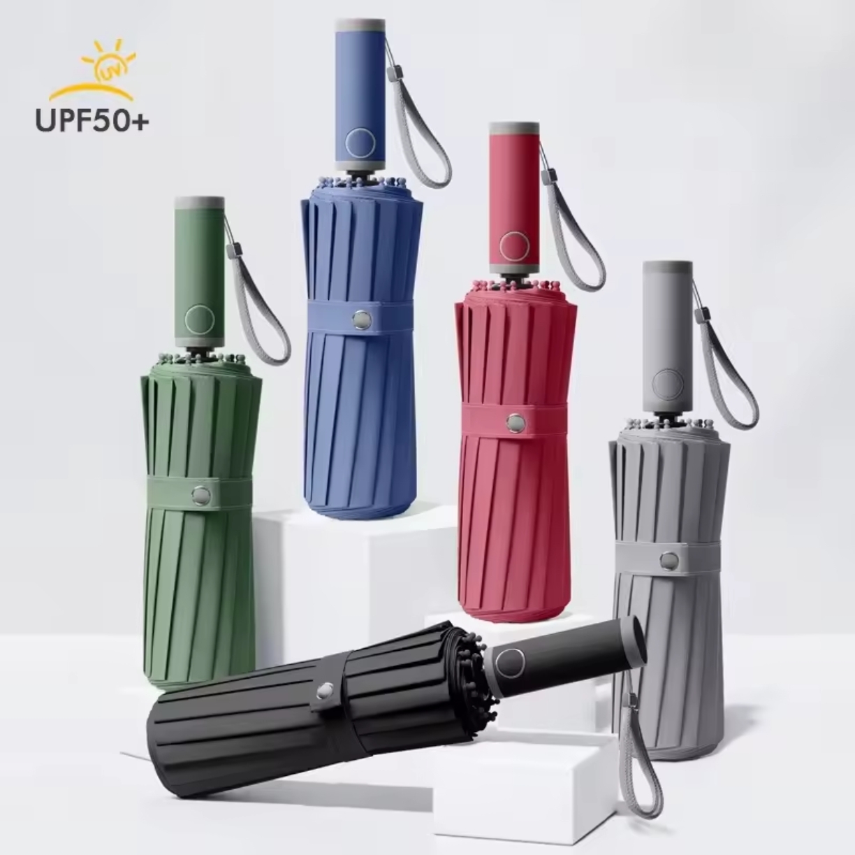 Picture of 16-rib Large Fully Automatic Umbrella Dual-use Sunny & Rainy Days Adult Sunshade UV-proof Men's and Women's Heavy Rain - One size