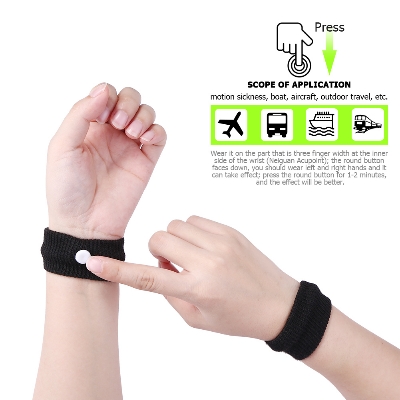 Picture of Soft Click Press Relief Sea Carsickness Wristbands Anti Nausea Bracelet Motion Sickness Wrist Bands