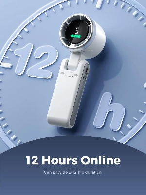 Picture of Portable Mini Turbo Fan  High-Spee Rechargeable USB Outdoor Sumn Phone Digital Display Foldable Handheld Rated Voltage DC 5v input: 1A Power: 7w