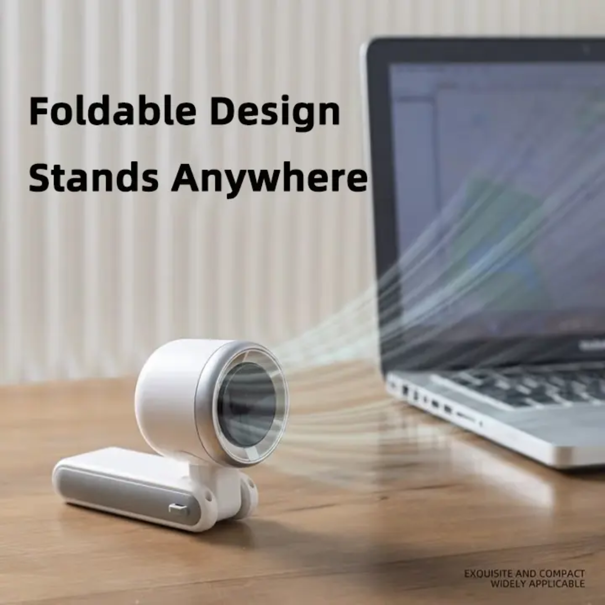 Picture of Portable Mini Turbo Fan  High-Spee Rechargeable USB Outdoor Sumn Phone Digital Display Foldable Handheld Rated Voltage DC 5v input: 1A Power: 7w