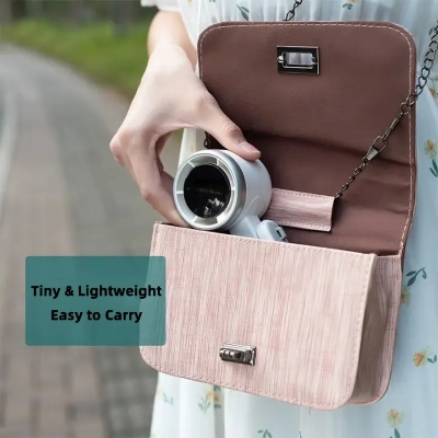 Picture of Portable Mini Turbo Fan  High-Spee Rechargeable USB Outdoor Sumn Phone Digital Display Foldable Handheld Rated Voltage DC 5v input: 1A Power: 7w