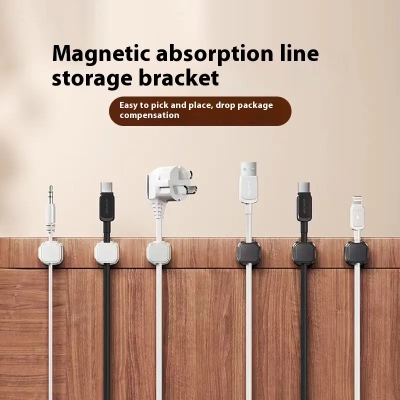 Picture of Magnetic Cable Clip Adjustable Cord Holder Under Desk Organizing Cable Management Wire Organizer Cable Holder for Wall and Table