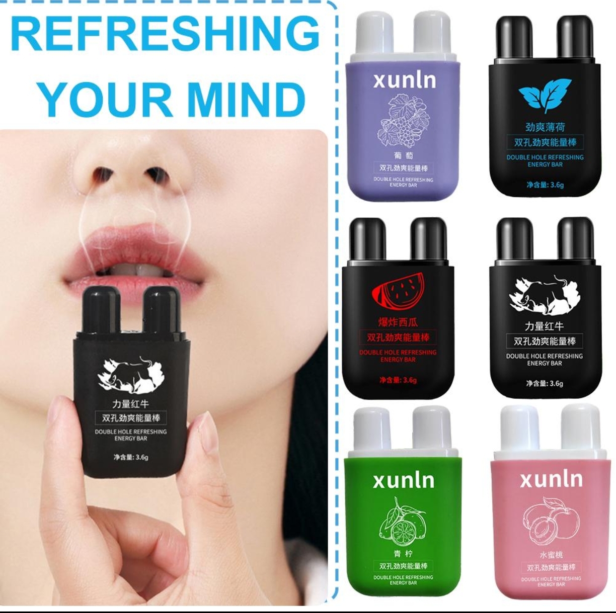 Picture of Portable Nasal Inhaler Two Hole Nasal Inhaler Stick Refreshing Fragrance Nasal Inhaler Stick for Home School Business Trip