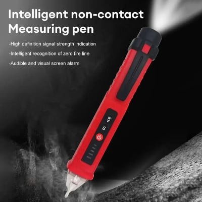 Picture of Non Contact AC Voltage Detector 12V-1000V sensitivity adjustable Pen style tester meter voltage indicator voltmeter - red