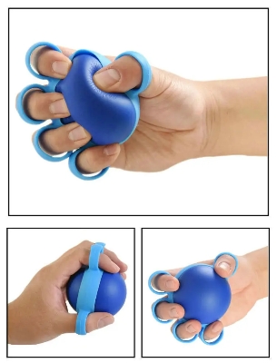 Picture of Hand Therapy Grip Strengthener Ball Stretcher Finger Pow Fitness Arm Exercise Muscle Relex Recovery Rehabilitation Equipment