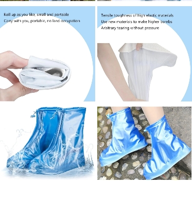 Picture of High Quality Transparent Thicken PVC Impermeable Wear-resisting Shoes Cover Waterproof Boot for Motorcycle Rainy Hiking