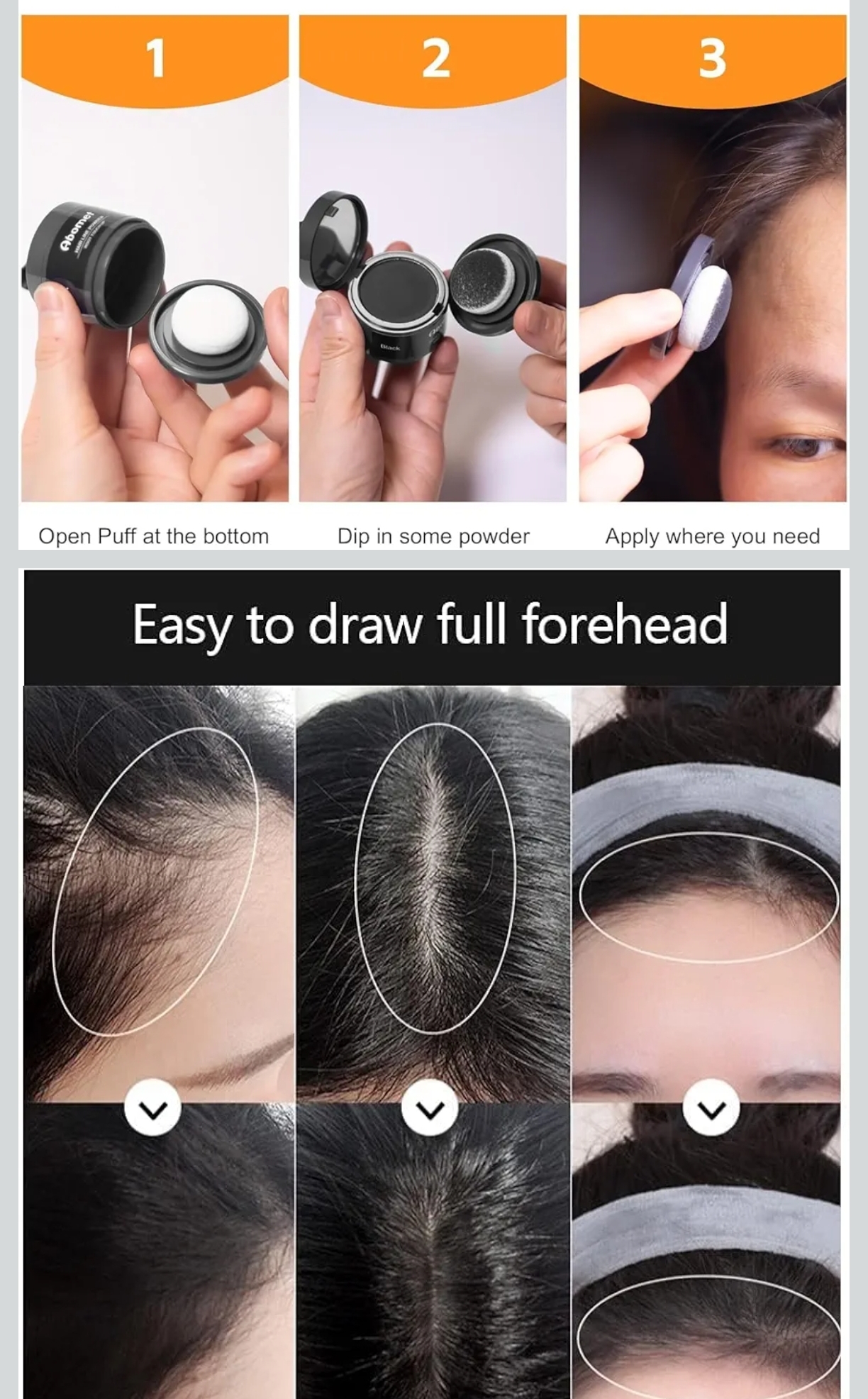 Picture of Hair Line Powder Black Root Cover Up Natural Instant Waterproof Hairline Shadow Powder Hair Concealer Coverage