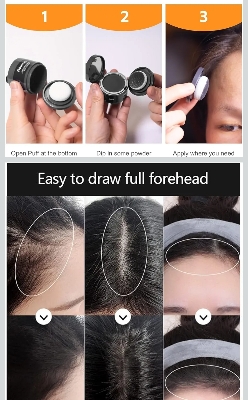 Picture of Hair Line Powder Black Root Cover Up Natural Instant Waterproof Hairline Shadow Powder Hair Concealer Coverage