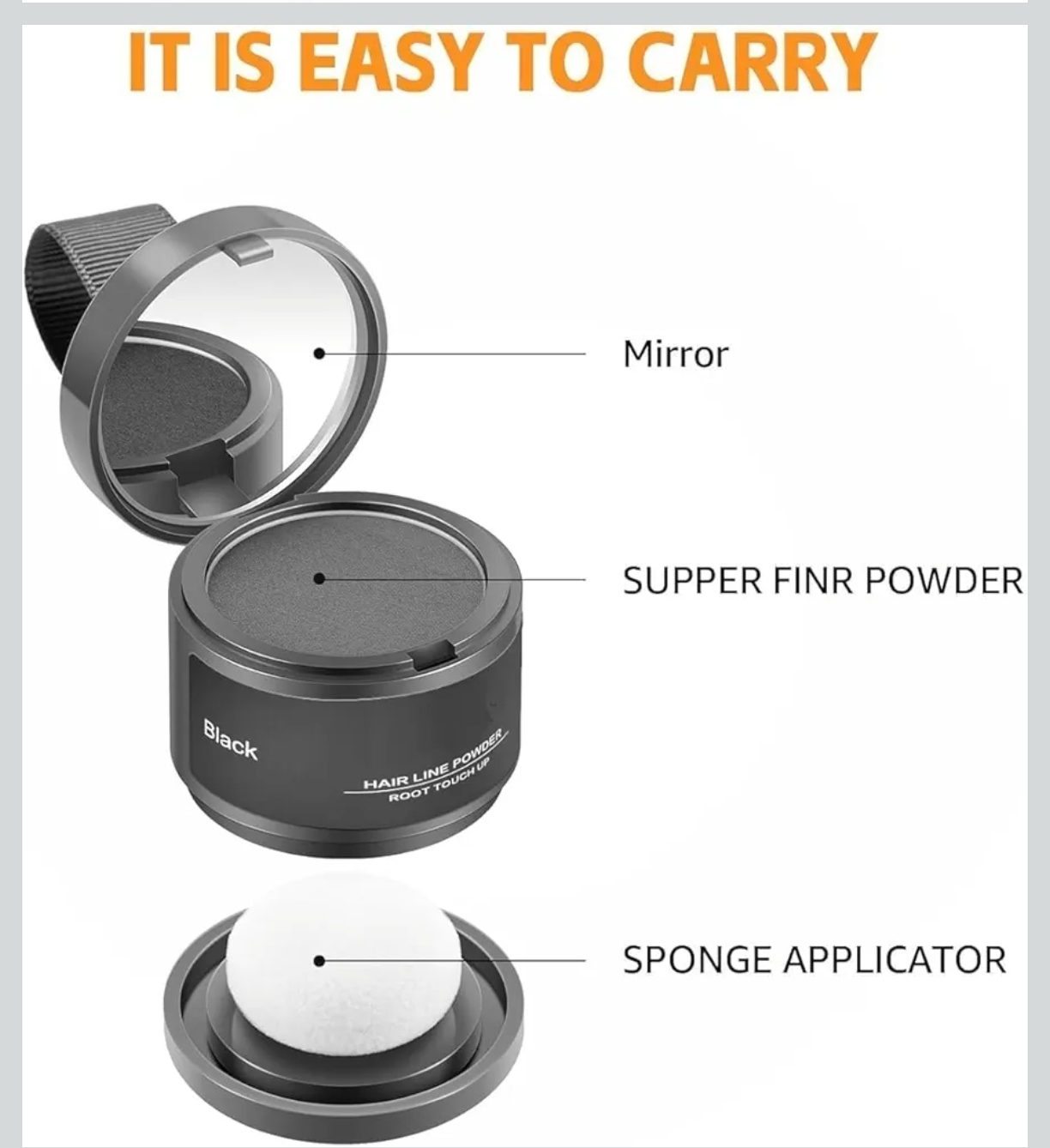 Picture of Hair Line Powder Black Root Cover Up Natural Instant Waterproof Hairline Shadow Powder Hair Concealer Coverage