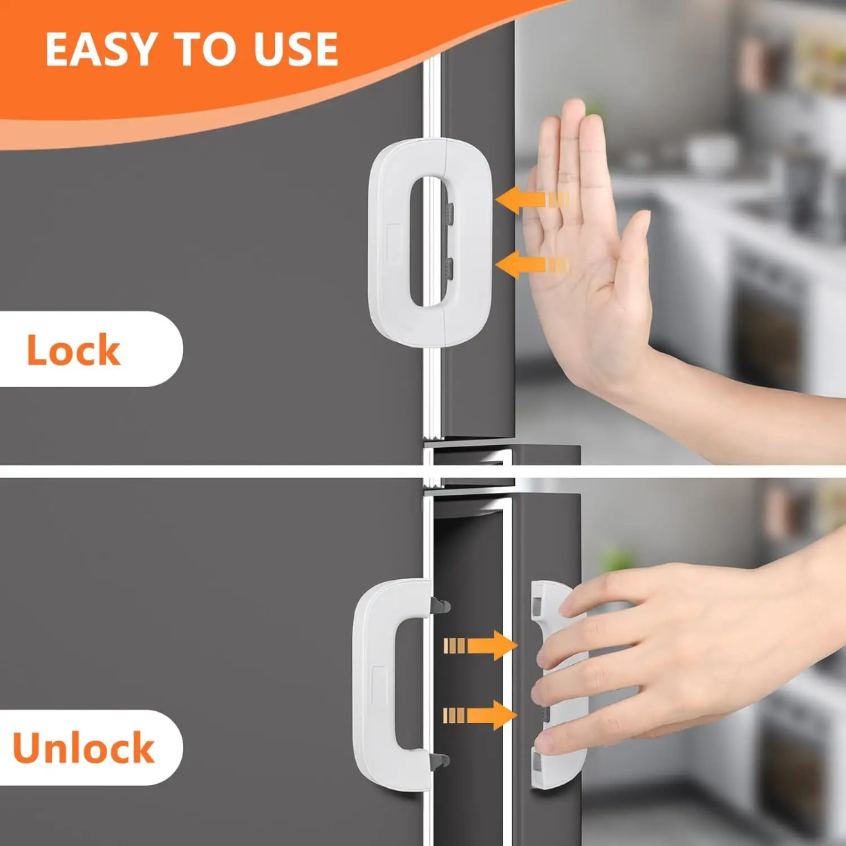 Picture of Multifunctional Refrigerator Lock Child Safety Lock Anti-pinch Hand Cabinet Door Lock