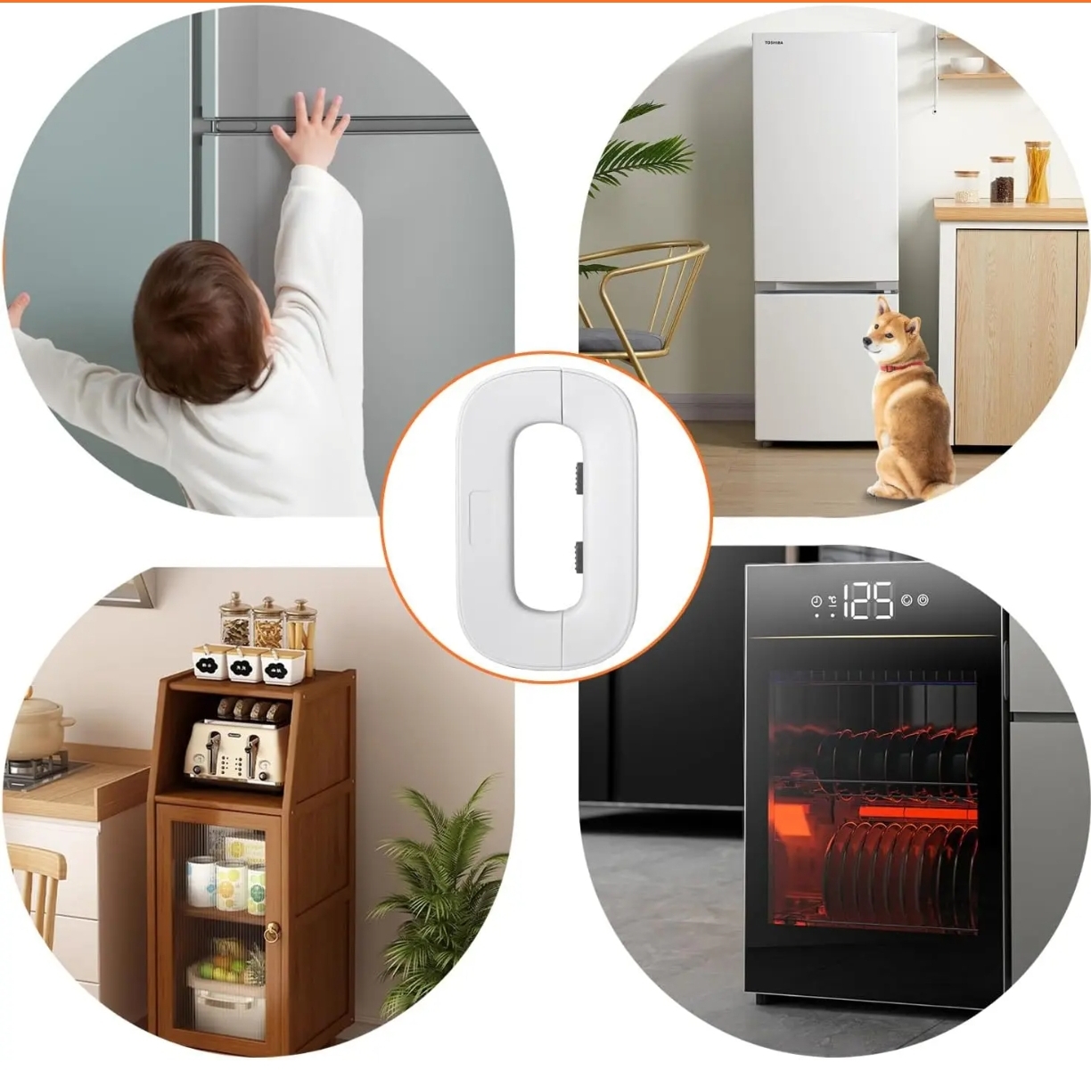 Picture of Multifunctional Refrigerator Lock Child Safety Lock Anti-pinch Hand Cabinet Door Lock
