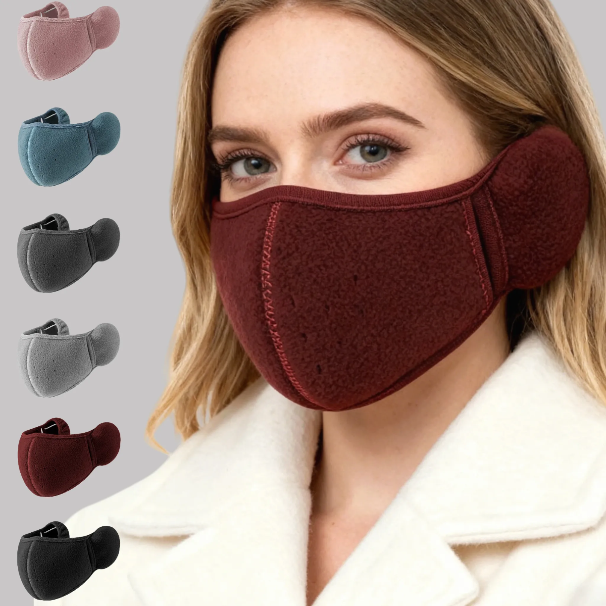 Picture of Winter Warm Mask Ear Protection Autumn and Winter Windproof Mask for Men and Women to Prevent Cold Winter Cycling Two-In-One Earmuffs Windproof
