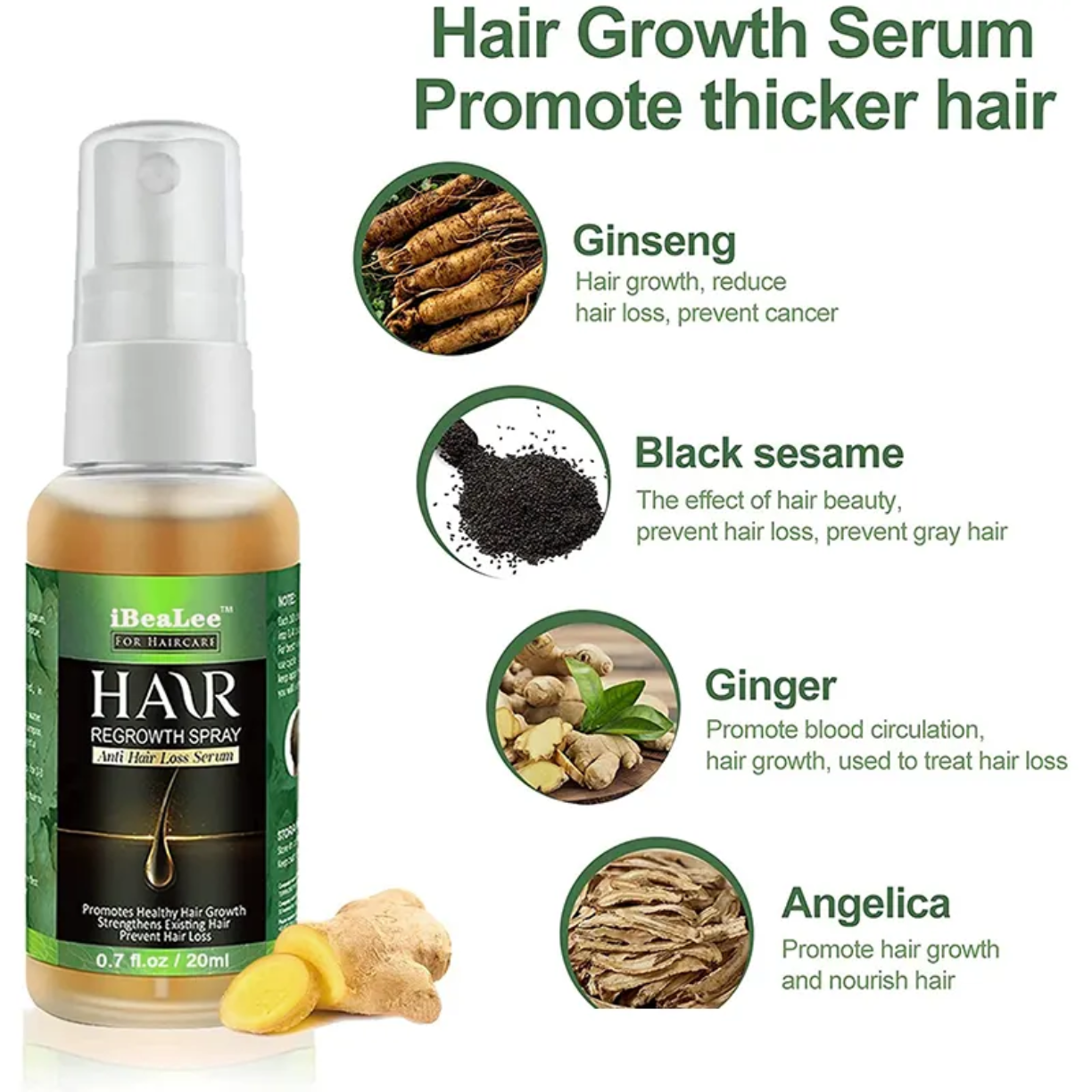Picture of 20ml Fast Hair Growth Essential Oil Strengthen Anti Loss Scalp Treatment Root Scalp Nourishing Thick Beauty Health Frizz Smooth