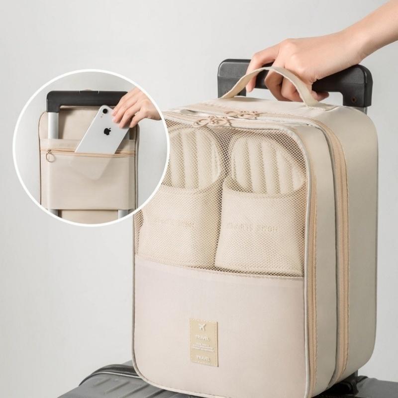 Picture of New Fashion Promotional Zipper Three Pairs Shoe Bag with Ladies Outdoor Shoes Matching Bags Portable Oxford Shoes Storage Bag