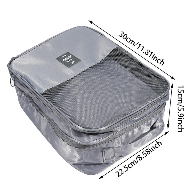 Picture of New Fashion Promotional Zipper Three Pairs Shoe Bag with Ladies Outdoor Shoes Matching Bags Portable Oxford Shoes Storage Bag